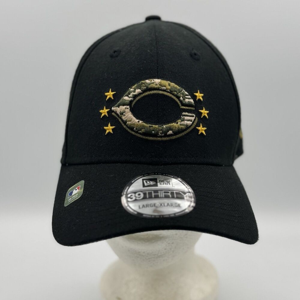 New Era Cincinnati Reds 2024 Armed Forces Day 39THIRTY Hat L/XL Black